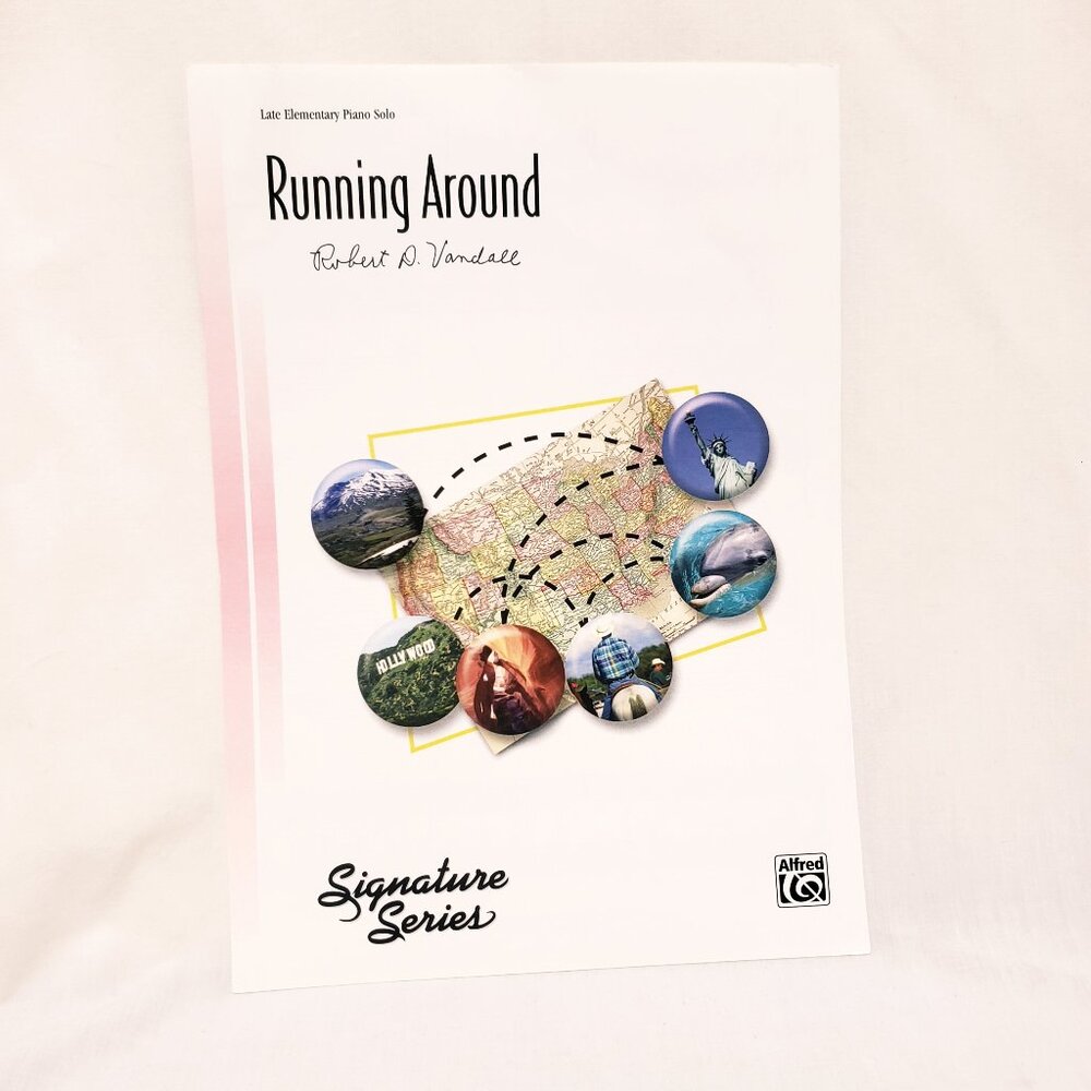 Running Around Late Elementary Piano Solo Sheet Music Leaflet Alfred 2010